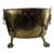 Mid 19th Century Oval Brass Footed Lions Head Handle Cauldron/Fire Box/Planter with Copper Nails For Sale