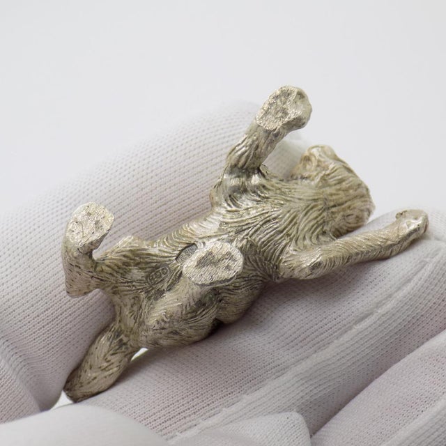 Vintage Italian Handmade Silver Cat Figurine, Milan, Italy, 1960s For Sale - Image 9 of 13