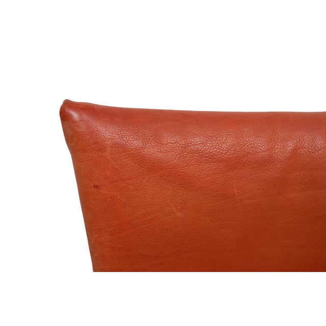 Vintage Orange Leather Skirt Chair by Gerard Van Der Berg, 1980s For Sale - Image 11 of 12