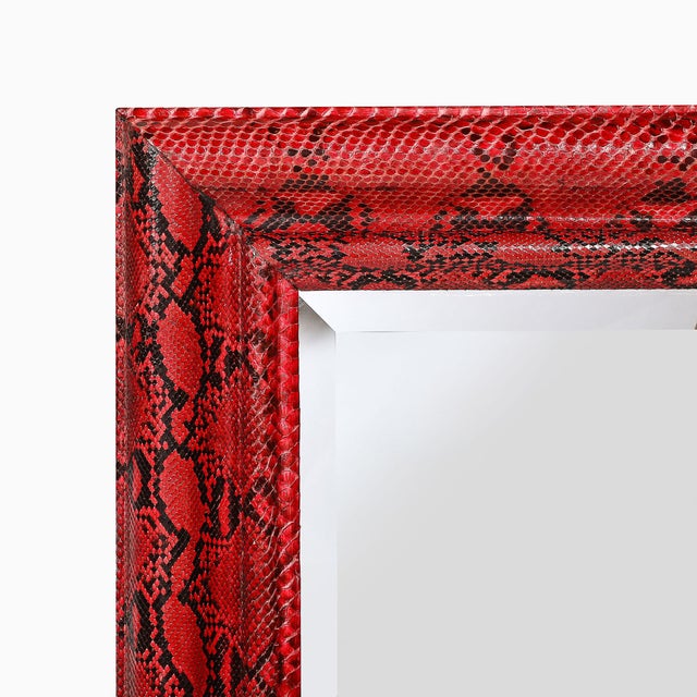 This extraordinary Mid-Century Modernist molding mirror, designed by the legendary Karl Springer circa 1980, is a striking...