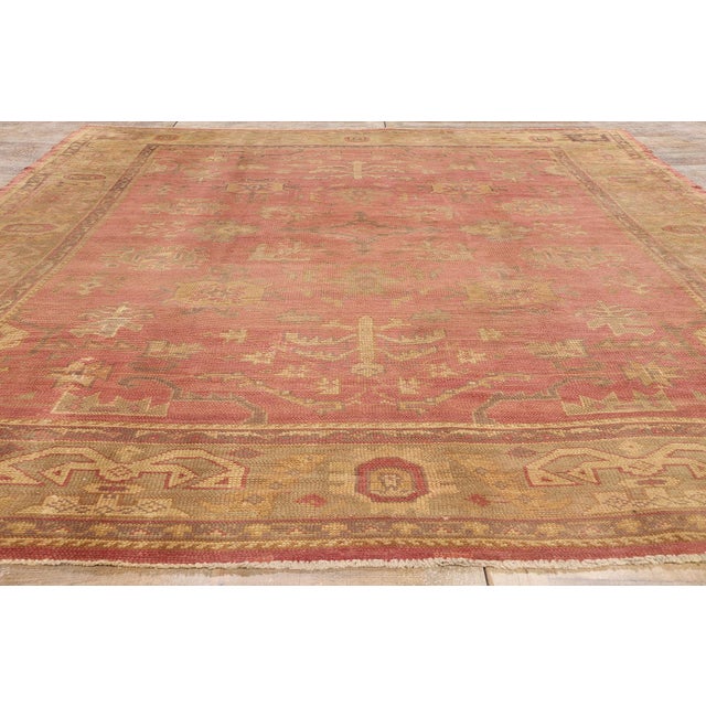 Late 19th Century Antique Turkish Oushak Rug - 10'00 X 13'03 For Sale - Image 9 of 10