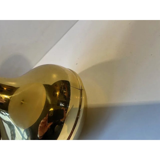 Metal Scandinavian Modern Brass Table Lamp with Ufo Shade For Sale - Image 7 of 9