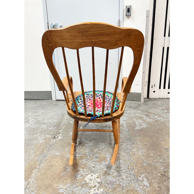 Mid 20th Century Handcrafted Rocking Chair, Vintage For Sale - Image 5 of 12