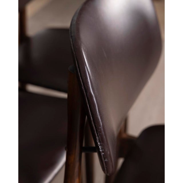 Vintage Wood and Leather Chairs by Anonima Castelli from Castelli, 1960s, Set of 8 For Sale - Image 10 of 16