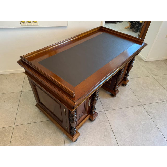Gründerzeit Column Desk in Walnut For Sale - Image 7 of 18