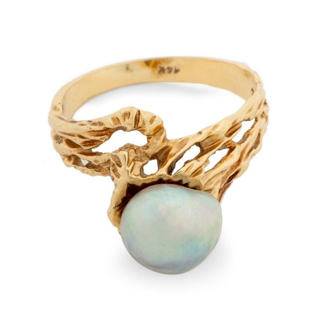 Gold 14k Yellow Gold and Cultured Pearl Jewelry Set For Sale - Image 8 of 11