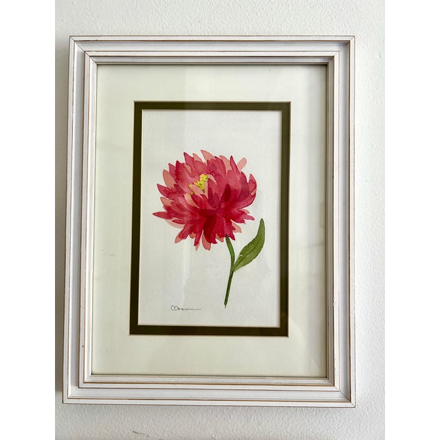 2020s Giclee Fine Art Print Watercolor Painting “Pink and Red” For Sale - Image 5 of 5