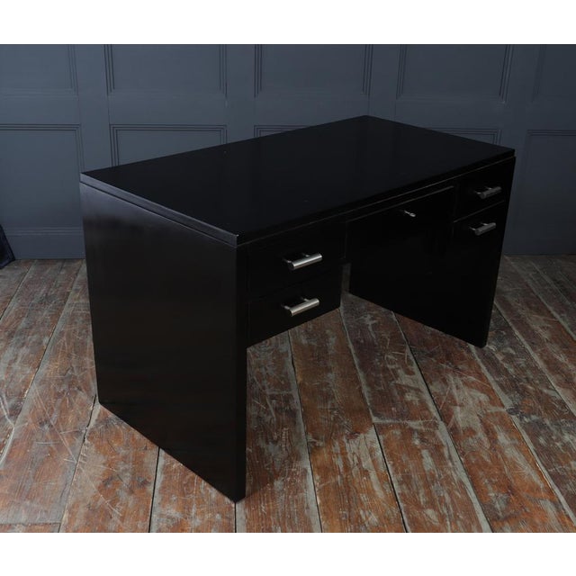 Vintage Art Deco Black Ebonised Desk, 1930s For Sale - Image 9 of 13