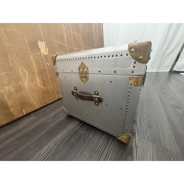 Rh Restoration Hardware Vintage Porter's Trunk For Sale - Image 15 of 18