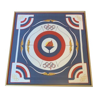 Hermes Framed 1984 Summer Olympics Limited Edition 100% Silk Scarf For Sale
