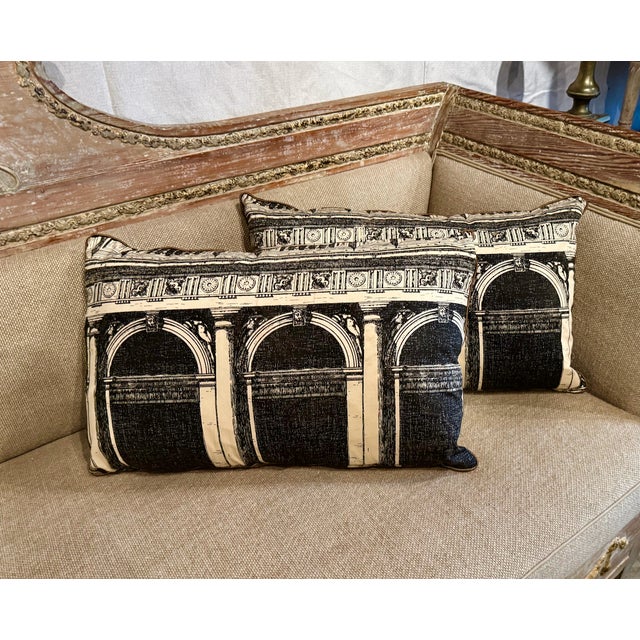 Fornasetti "Architectura" Pillow For Sale In Los Angeles - Image 6 of 7