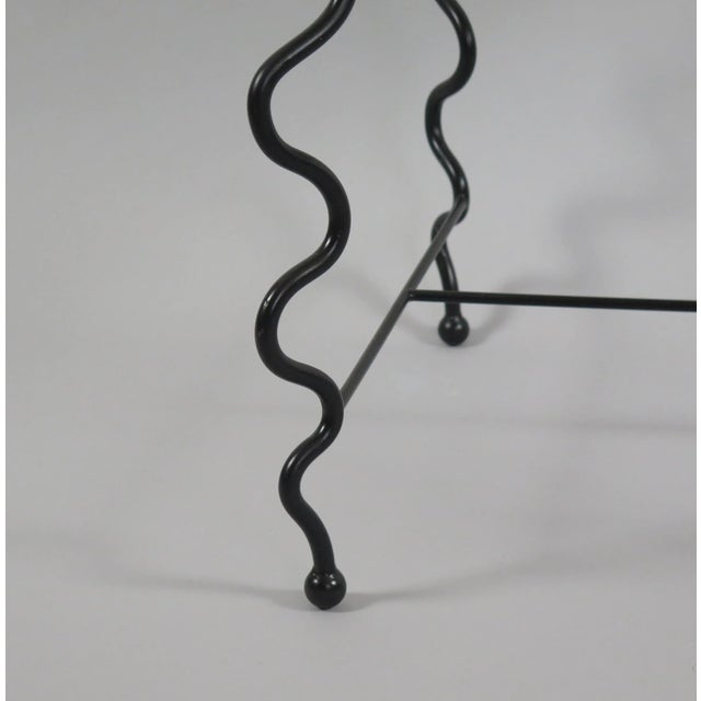 Metal Serpentine' Side Table With Carrara Marble Top For Sale - Image 7 of 9