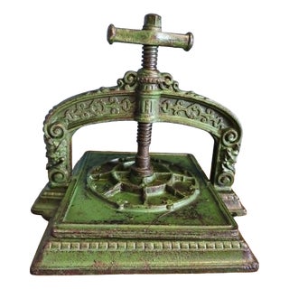 Cast Iron Book Press, Late 19th Century For Sale