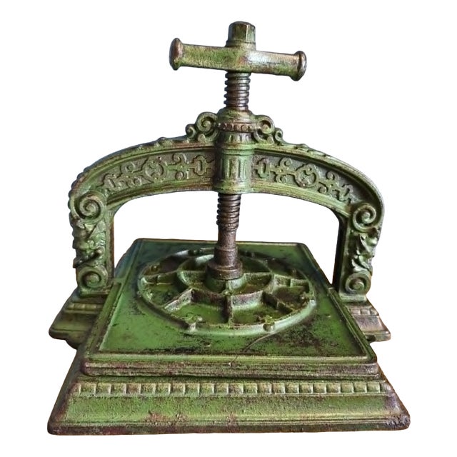 Cast Iron Book Press, Late 19th Century For Sale