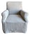 Belgian Stone Washed Linen Slip Covered Chair - Flax For Sale