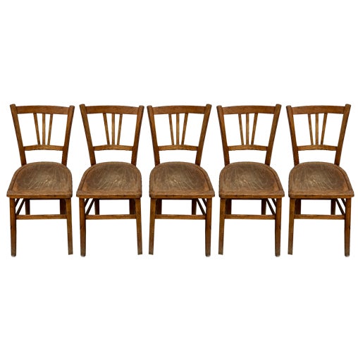 Vintage Bistro Chairs, 1960s, Set of 5 For Sale