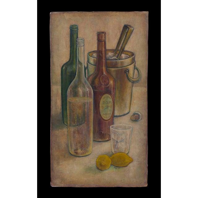 Anne Estell Rice (1877-1959, American) Still Life With Bottles Oil Paint on Masonite Signed and dated 1958 Unframed 12" x...