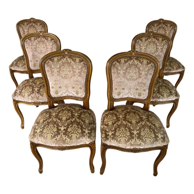 Vintage French Louis XV Style Dining Chairs – Set of 6 For Sale
