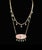Rhodochrosite Necklace With Emeralds & Diamonds on Large 14k Gold Paperclip Chain For Sale - Image 9 of 10