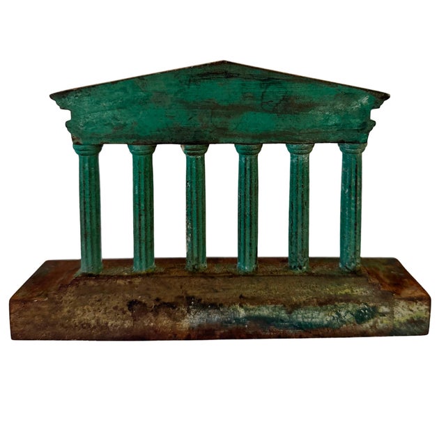 Antique Neoclassical Pantheon Style Temple Facade Architectural Salvage Bookends - A Pair For Sale - Image 10 of 13