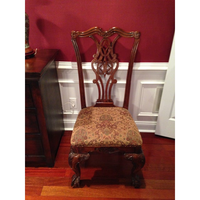 1990s 1990s American Chippendale Style Dining Table and Chairs For Sale - Image 5 of 6