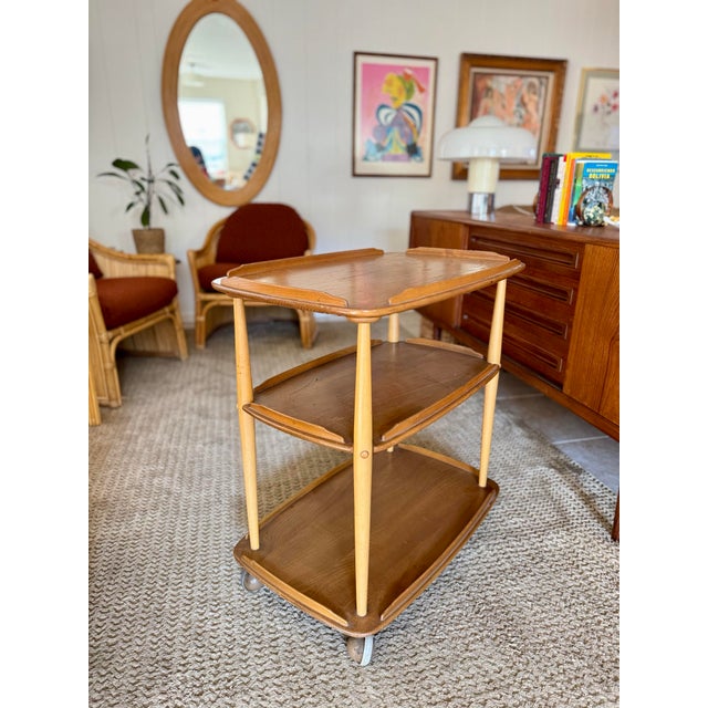 1960s Mid Century Modern Elm and Beech Bar Cart by Ercol & Designed by Lucian Ercolani, Attributed For Sale - Image 10 of 10