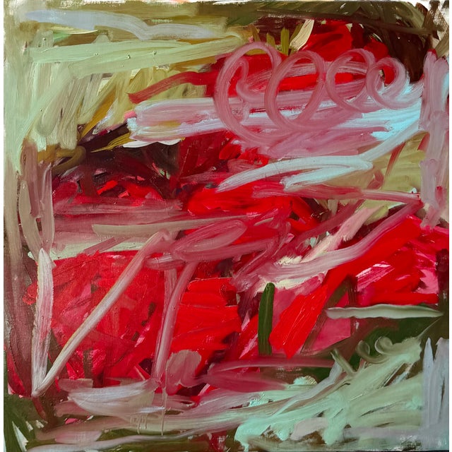 Contemporary Abstract Oil on Canvas "Time for Some Red" by Petra Schott For Sale - Image 6 of 6