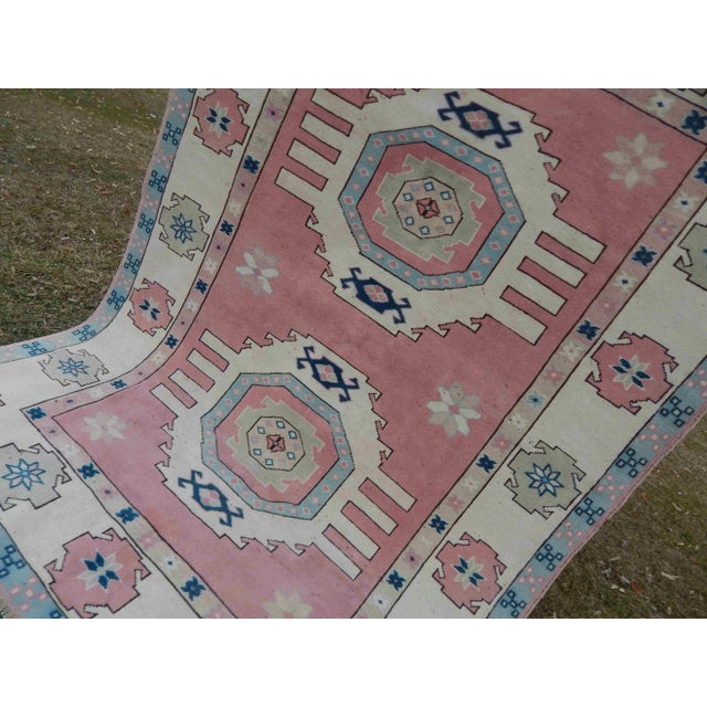 1970s Vintage Geometric Turkish Kars Rugs - 5′9″ × 7′10″ For Sale In Philadelphia - Image 6 of 12