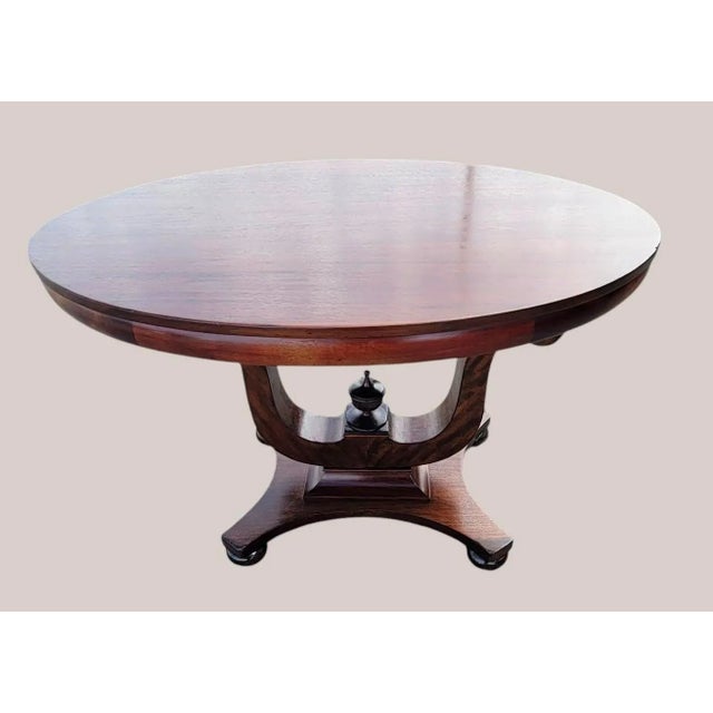 Mid 20th Century Mid 20th Century American Empire Solid Mahogany Center Table / Foyer Table For Sale - Image 5 of 14