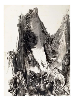 Surreal Landscape - Ink drawing and Chacography on Paper - 1981 1981