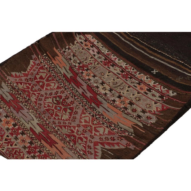 Rug & Kilim 1920s Antique Persian Bag Kilim in Brown With Geometric Patterns, From Rug & Kilim For Sale - Image 4 of 8