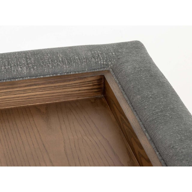 Vanguard Studios Vanguard Boyden Gray Linen Upholstered Ottoman For Sale - Image 4 of 7
