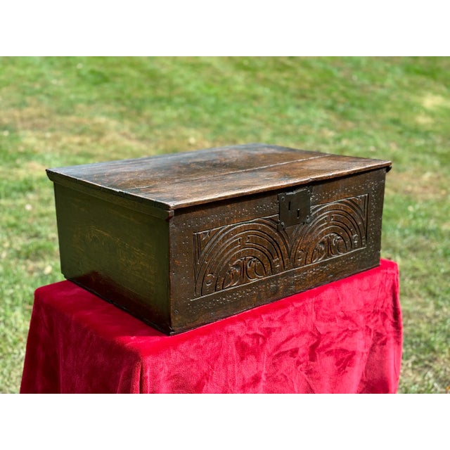17th Century Charles I Oak Bible Box For Sale - Image 4 of 7
