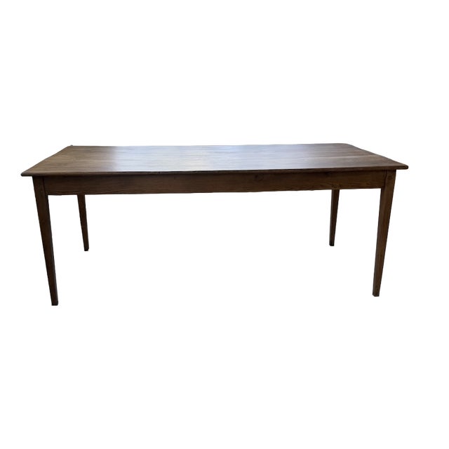 Oak Farmhouse Table with Spindle Legs, 1950 For Sale