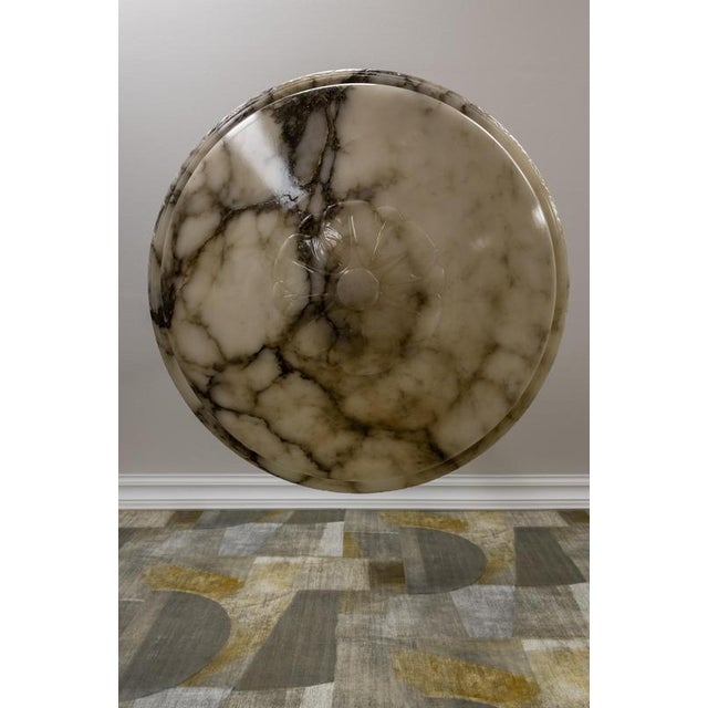 Extra Large Art Deco Six-Light Alabaster Pendant with Dark Veining, 1920 For Sale - Image 9 of 18