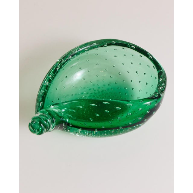 Green Murano Bullicante Shell Bowl For Sale - Image 12 of 16
