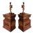 19th Pair of Italian Hand Carved Walnut Monumental Nightstands With Lamp For Sale