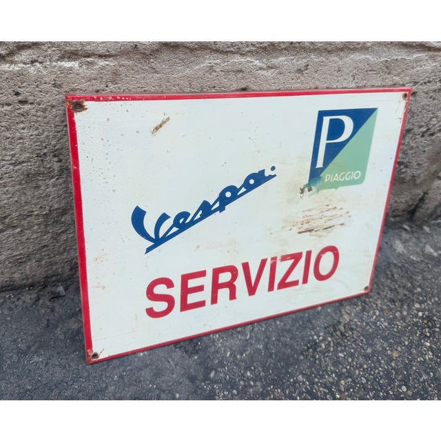 Mid-Century Modern Vintage Piaggio Vespa Sign, 1960s For Sale - Image 3 of 6