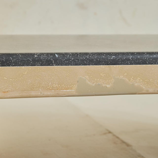 Wood Belgian Slate + Wood Coffee Table, 1970s For Sale - Image 7 of 11
