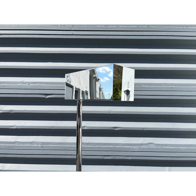 1970s Chrome Torchere by Casella. Ready for a new home. Signed on the bottom.