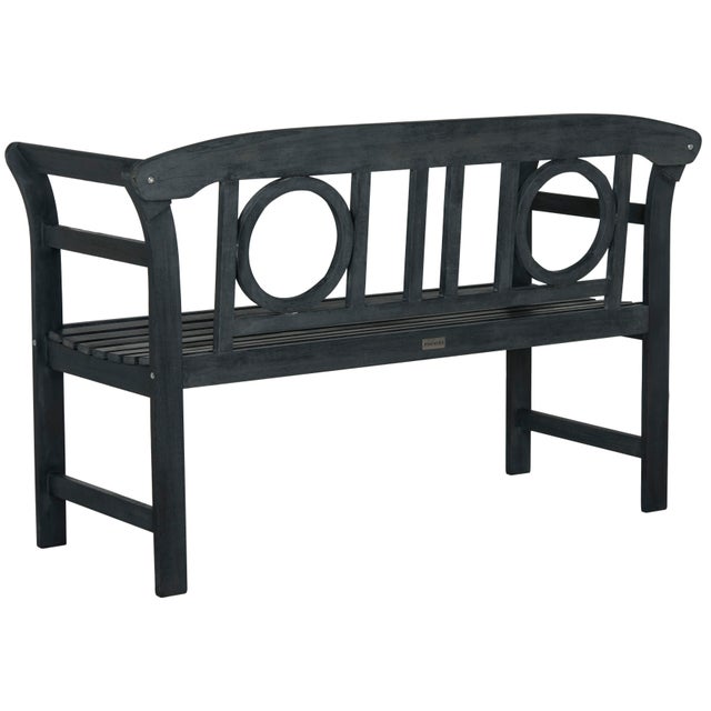 Modern Reid 2 Seat Bench in Dark Slate Grey For Sale - Image 3 of 7