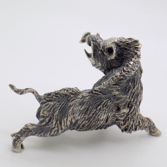 Vintage Italian Handmade Genuine Silver Boar Figurine by Mario Cerreti, 1950s For Sale - Image 6 of 13