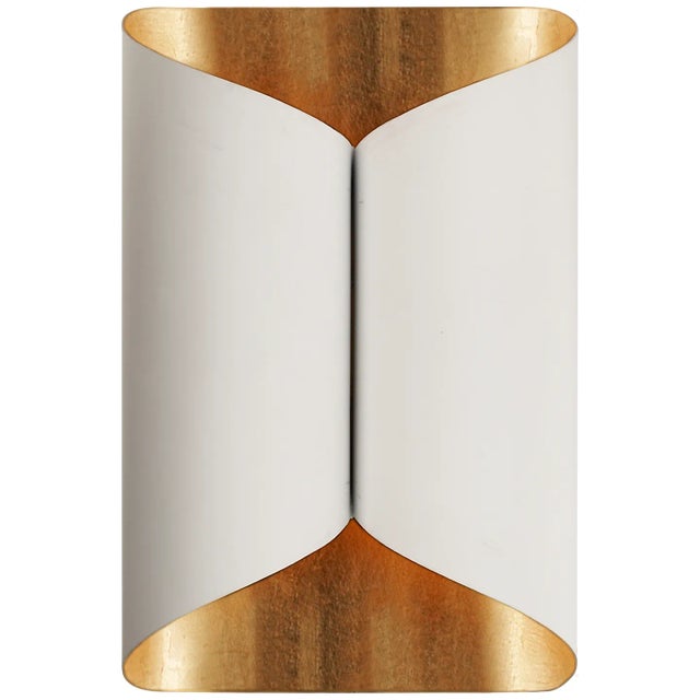 Selfoss Sconce in Plaster White with Brass Interior Designer: AERIN Height: 11" Extension: 4.25" Backplate: 4.5" x 6.25"...
