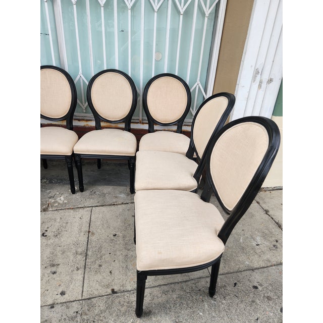 1980s Set of Eight Dining Chairs For Sale - Image 4 of 12