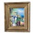Mid- Century Framed Vintage Mediterranean Coastal Village Oil Painting For Sale