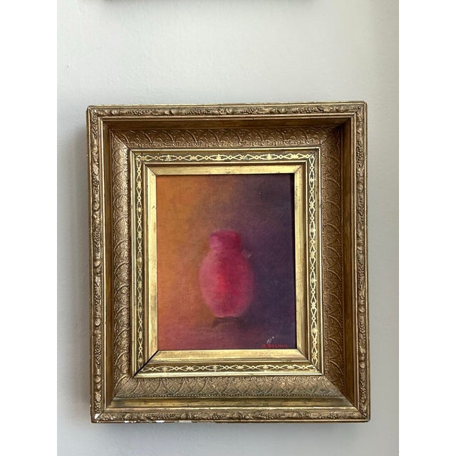 Vintage Boho Original Abstract Expressionist Still Life on Canvas For Sale - Image 11 of 12
