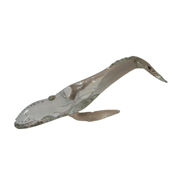 Figurative Large Vintage Crystal Whale Sculpture For Sale - Image 3 of 15