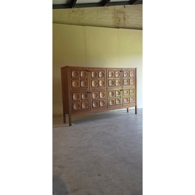 Beige Brutalist Oak Sideboard, 1970s For Sale - Image 8 of 16