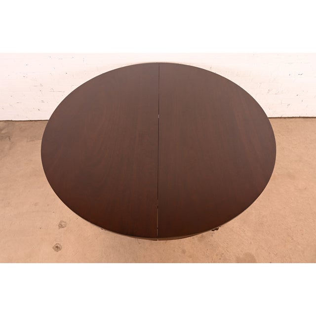 Late 19th Century R. J. Horner Style Antique Victorian Mahogany Pedestal Extension Dining Table With Lion Paw Feet, Newly Refinished For Sale - Image 5 of 14