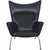 Vintage CH445 Wing Chair in Black Leather by Hans Wegner, 1990s For Sale - Image 11 of 11